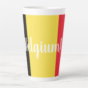 Belgium Flag & Text Latte Mug