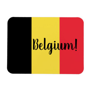 Belgium Flag & Text Magnet