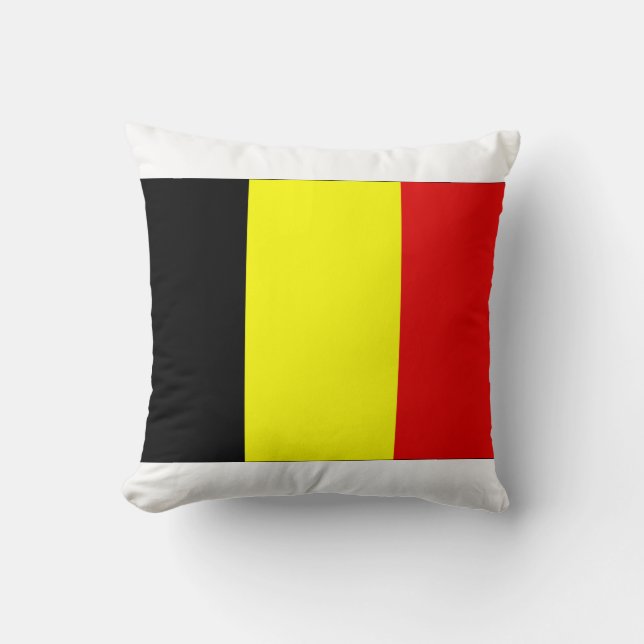 Belgium Flag Throw Pillow (Front)