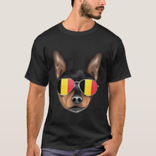 Belgium Flag Toy Fox Terrier Dog Belgium Pocket T-Shirt