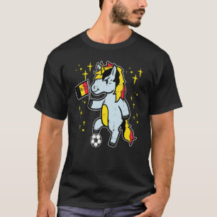 Belgium Flag Unicorn Football Soccer Fan Women Gir T-Shirt