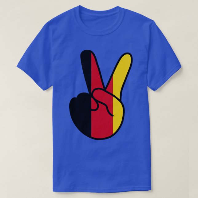 Belgium Flag V Sign T-Shirt (Design Front)
