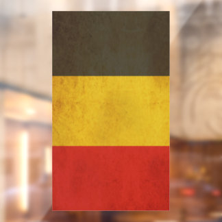 Belgium Flag Vintage Design Window Cling