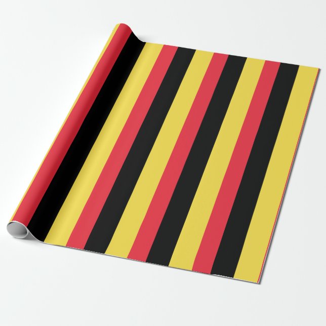 Belgium Flag Wrapping Paper (Unrolled)
