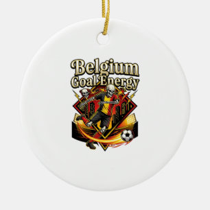 Belgium Goal Energy Skeleton Striker Nations Bold Ceramic Ornament