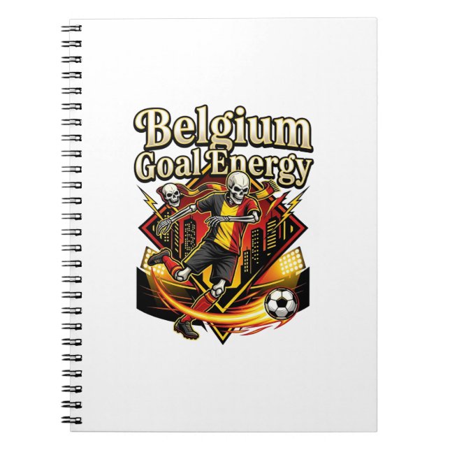 Belgium Goal Energy Skeleton Striker Nations Bold  Notebook (Front)