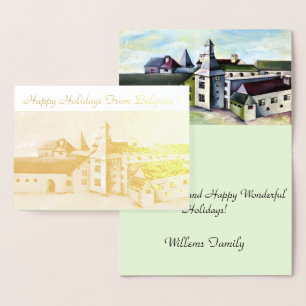 Belgium Happy Hollydays - Customize Foil Card