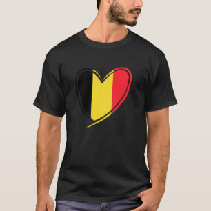 Belgium Heart Belgian Flag Patriotic Men Women Kid T-Shirt