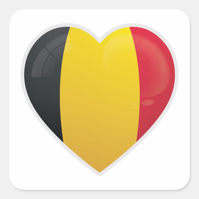 Belgium Love Icon Square Sticker (Front)
