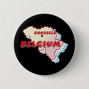 Belgium Map 2 Inch Round Button