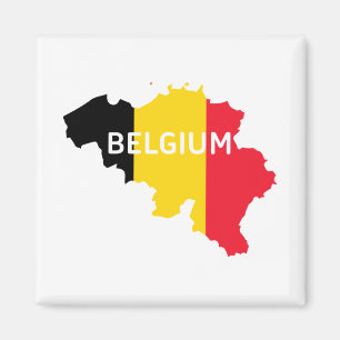Belgium Map and Flag Magnet