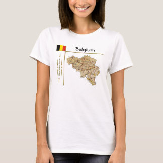 Belgium Map + Flag + Title T-Shirt
