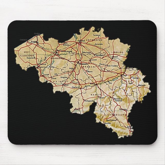 Belgium Map Mousepad (Front)