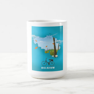 Belgium Map travel poster print. Magic Mug