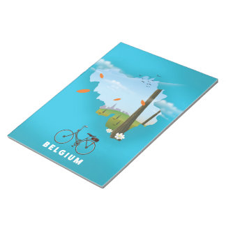 Belgium Map travel poster print. Notepad