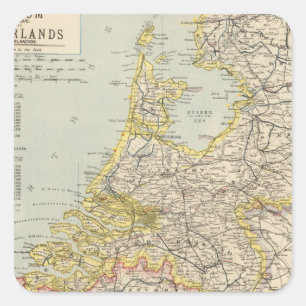 Belgium, Netherlands 2 Square Sticker