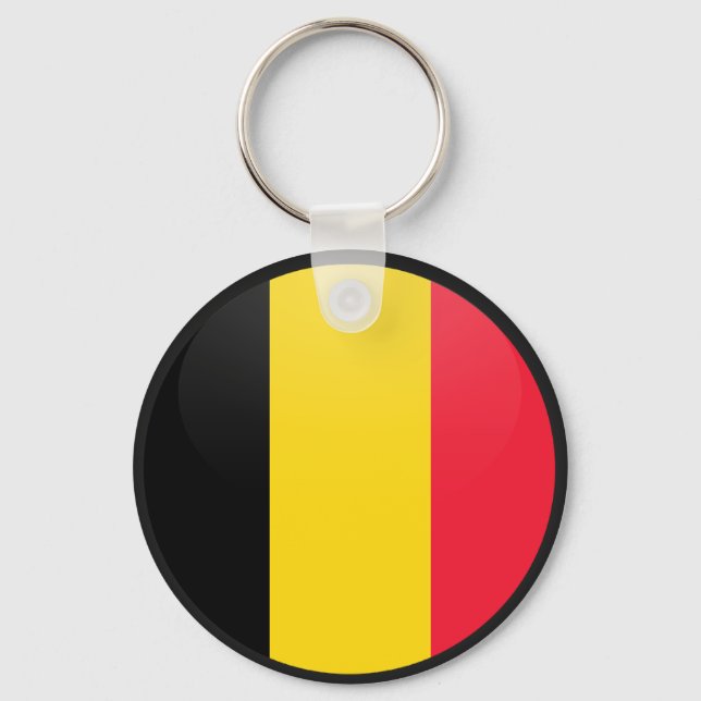 Belgium quality Flag Circle Keychain (Front)