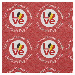 Belgium Red LOVE Flag Personalized  Fabric