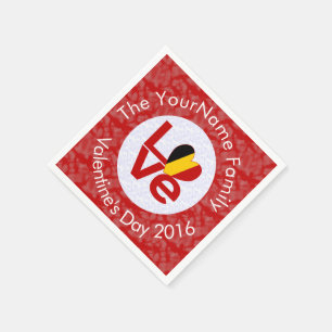 Belgium Red LOVE Flag Personalized  Napkin