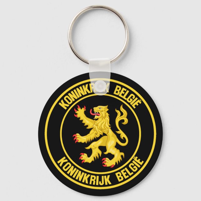 Belgium Round Emblem Keychain (Front)