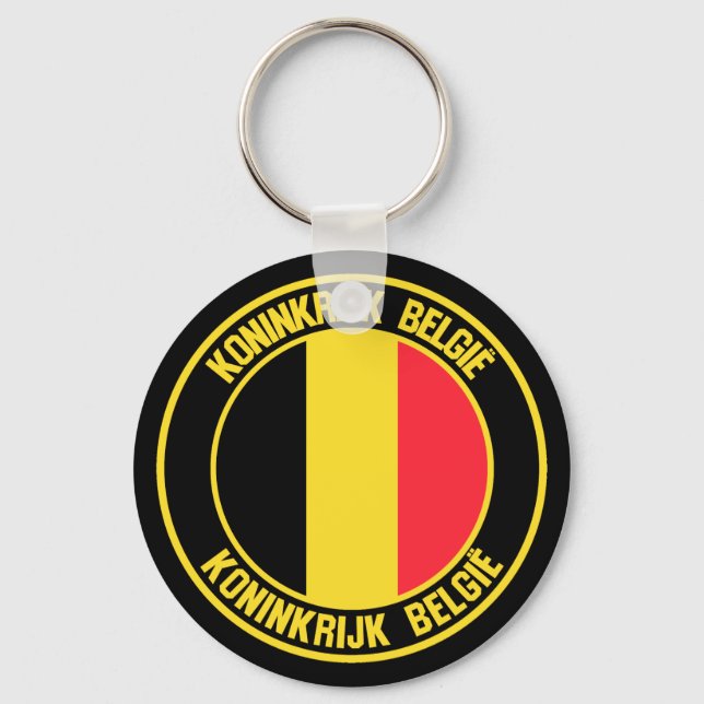 Belgium Round Emblem Keychain (Front)