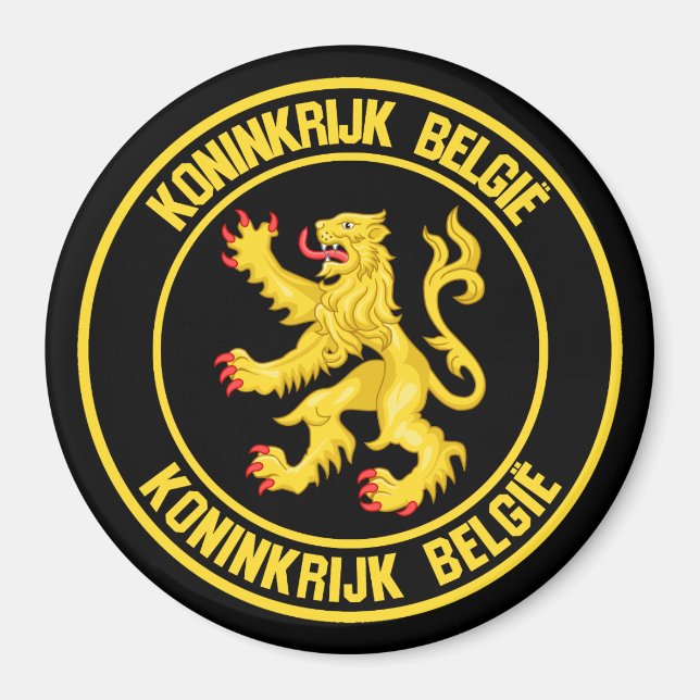 Belgium Round Emblem Magnet (Front)