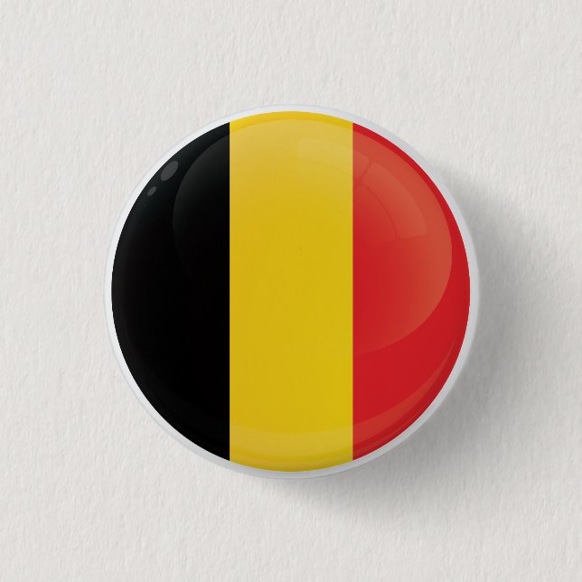 Belgium Round Icon Flag 1 Inch Round Button (Front)