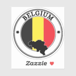 Belgium Seal Sticker Round Flag