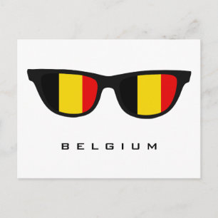 Belgium Shades custom text & colour postcard