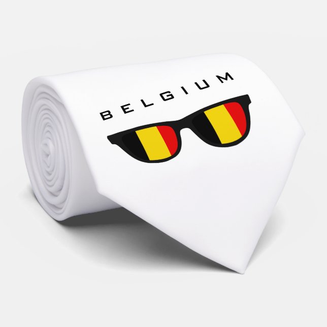 Belgium Shades custom text & colour tie (Rolled)