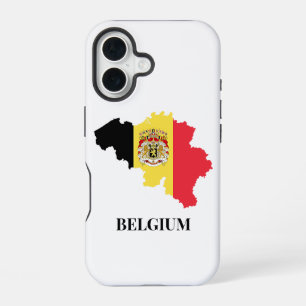 Belgium Silhouette, flag, iPhone 16 Case