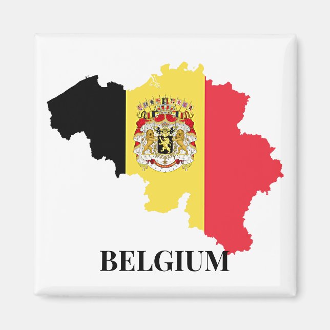 Belgium Silhouette, flag, Magnet (Front)