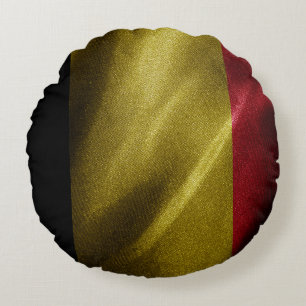 Belgium silk flag round pillow