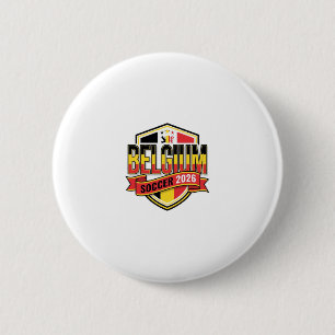 Belgium Soccer 2026 Soccer Bold Country Typography 2 Inch Round Button