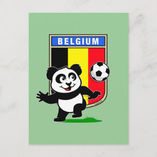Belgium Soccer Panda Postcard