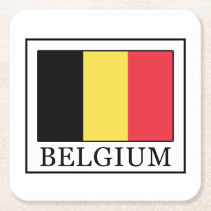 Belgium Square Paper Coaster