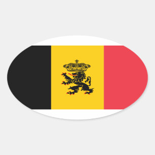 Belgium State Flag Oval Sticker