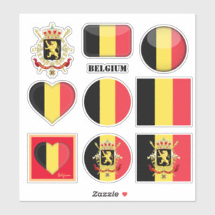 Belgium stickers & Belgian Flag, Heart /sports