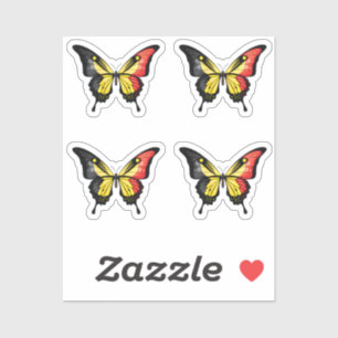 Belgium Swallowtail Butterfly Flag Sticker
