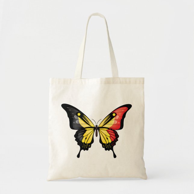 Belgium Swallowtail Butterfly Flag Sticker Tote Bag (Front)