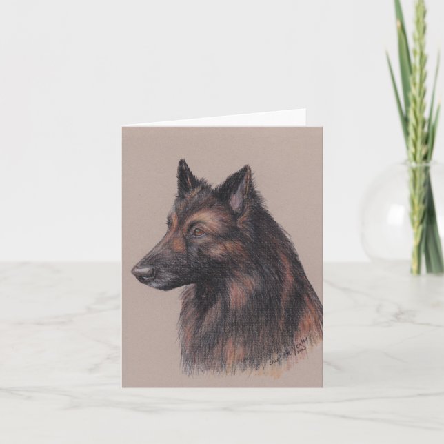 Belgium Tervuren Dog Art Note Card with Envelope (Front)