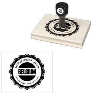 BELGIUM Text Wooden Handle None Colour Durable Ink Rubber Stamp