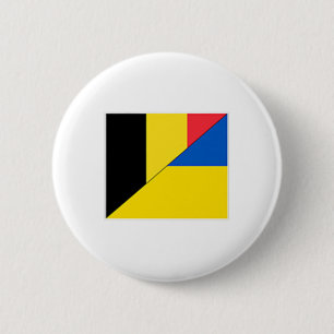 Belgium Ukraine Flag Belgian Ukrainian Nationality 2 Inch Round Button