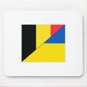 Belgium Ukraine Flag Belgian Ukrainian Nationality Mouse Pad