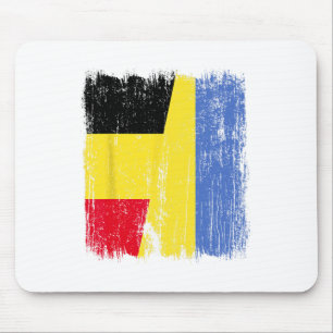 Belgium Ukraine Half Flag Belgian Ukrainian Herita Mouse Pad