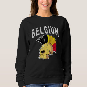 Belgium Ultras Mohawk Skull National Team Supporte Sweatshirt