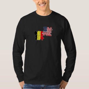 Belgium USA Belgian American Flag   T-Shirt
