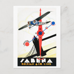 Belgium Vintage Travel Poster Restored Postcard