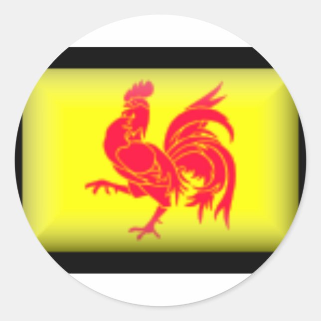 Belgium-Walloon Flag Classic Round Sticker (Front)