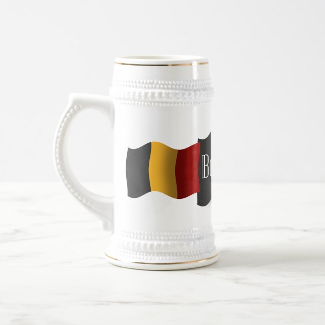 Belgium Waving Flag Beer Stein (Left)